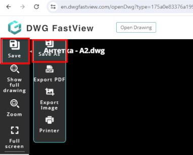 dwg fast view save as