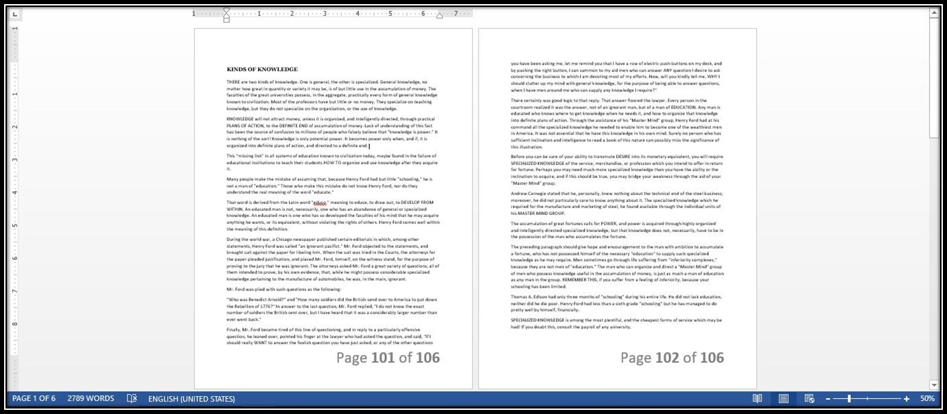 Start our document with number 101