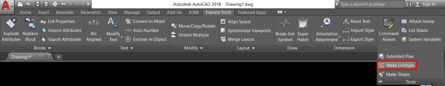make linetype autocad