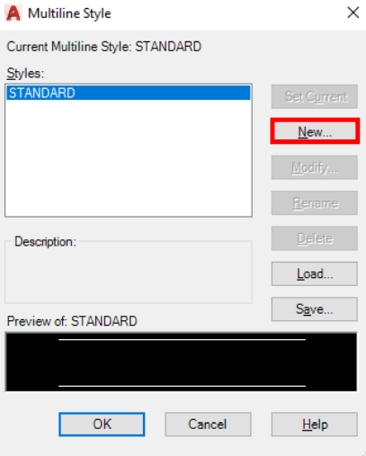 Create mline style autocad